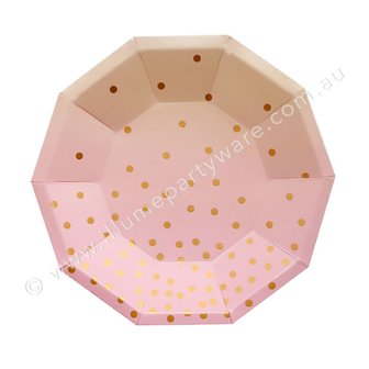 Illume gebaksbordje pink &amp; peach 10 stuks