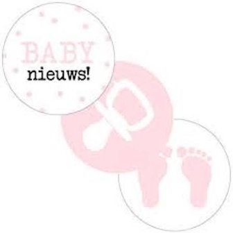 stickers babynieuws roze-wit