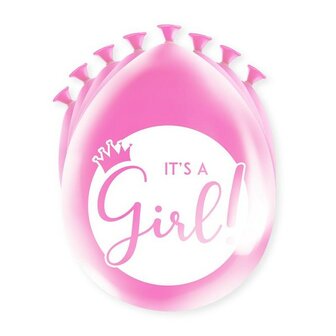 roze ballonnen it&#039;s a girl