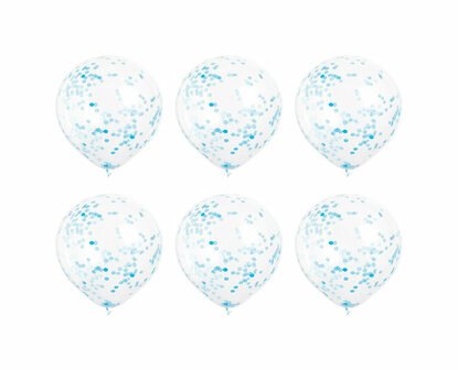 ballonenmix blauw confetti