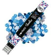 gender reveal blauw confetti