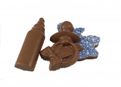 Chocolade speen en flesje blauw musket
