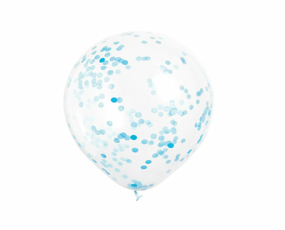 Ballonnenmix blauwe confetti - 6 stuks
