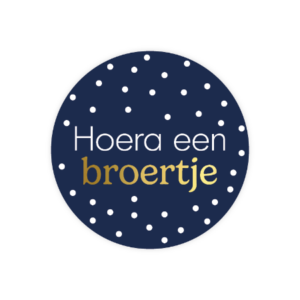 Stickers Hoera een broertje blauw 10 stuks