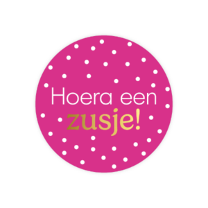 Stickers Hoera een zusje - Roze 10 stuks