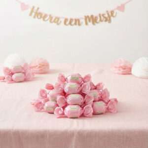 Chocolade bollen roze meisje