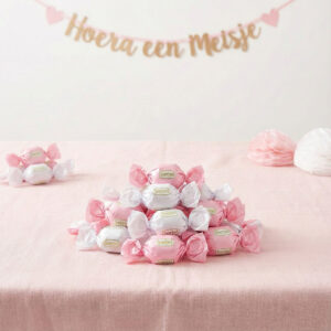 Chocolade bollen roze wit meisje