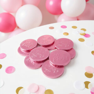 Chocolade geboorte munten it's a girl