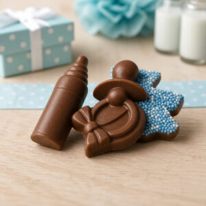 Chocolade speen en flesje blauw musket jongen