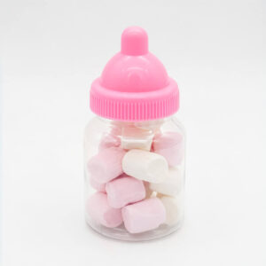 Babyflesje met mini marshmallows roze/wit