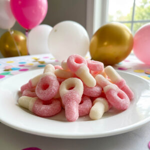 Mini speentjes roze/wit gesuikerd