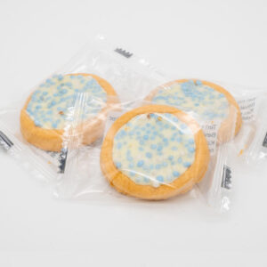 Geboortekoekjes blauw jongen 3 stuks met verpakking