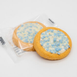 Geboortekoekjes blauw jongen met en zonder verpakking