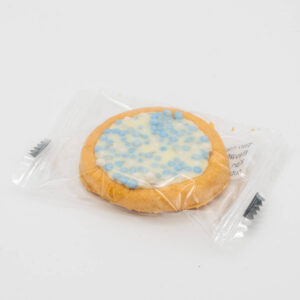 Geboortekoekjes blauw jongen met verpakking