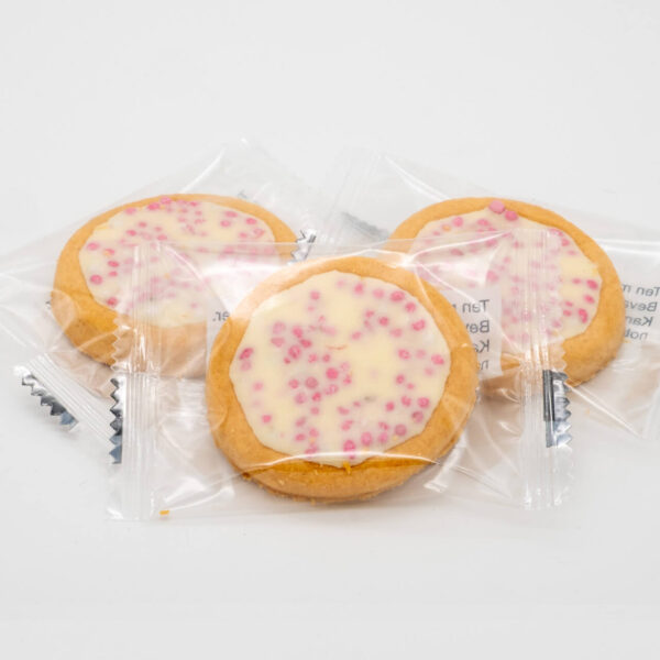 Geboortekoekjes roze meisje 3 stuks met verpakking