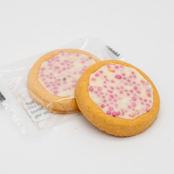 Geboortekoekjes roze meisje met en zonder verpakking