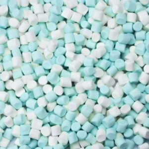 Blauw/witte mini spekjes - marshmallows
