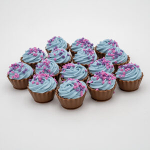 Chocolade cupcakes blauw jongen 15 stuks