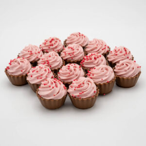 Chocolade cupcakes roze meisje 15 stuks