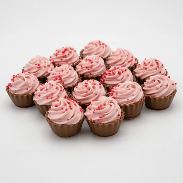 Chocolade cupcakes roze meisje 15 stuks