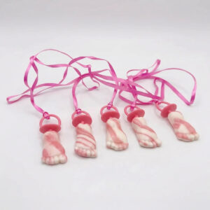 Babyvoetjes traktatie meisje roze 5 stuks