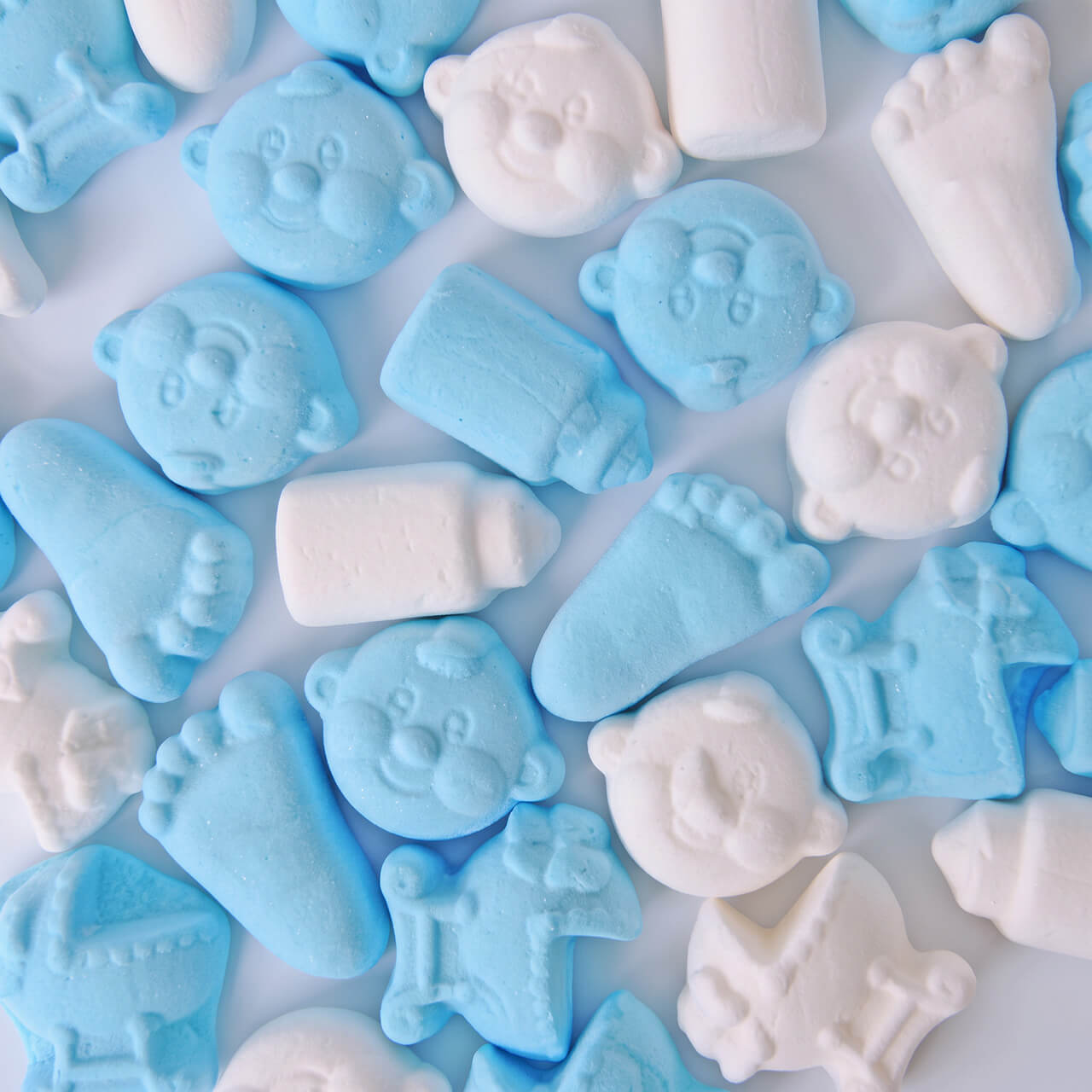 Geboorte schuimpjes blauw wit