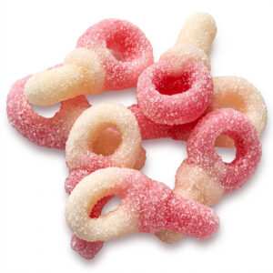 Mini speentjes roze/wit gesuikerd